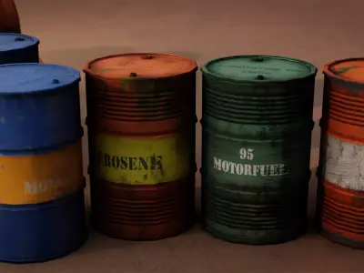 Oil Barrel Prop Low-poly 3D model