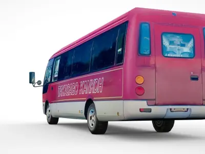Mitsubishi Rosa Fuso 2007 lowpoly bus Low-poly 3D model