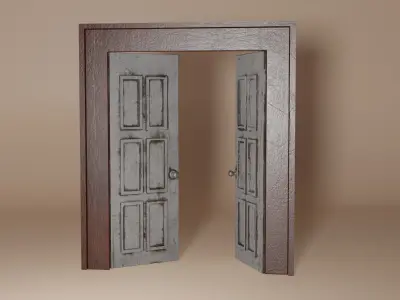 Damaged Wood Door 3D model