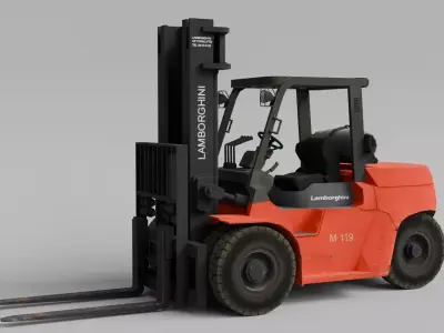 Forklift game asset Low-poly 3D model