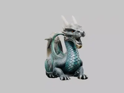 Mdeieval Dragon Iron Decoration Mug Low-poly 3D model