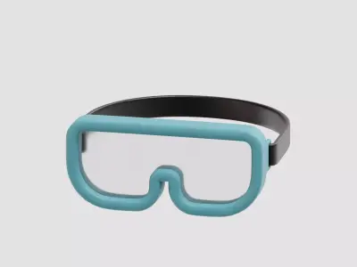 Swimming Goggles cartoon Low-poly 3D model