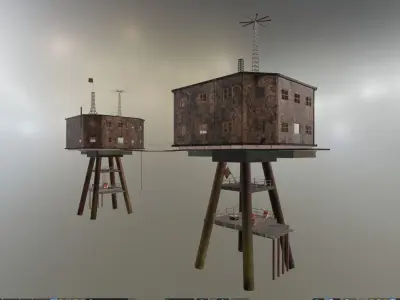 Maunsell Sealand Forts 3D model