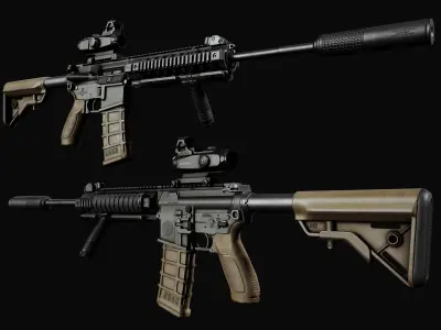 M4 Assault rifle Low-poly 3D model buy