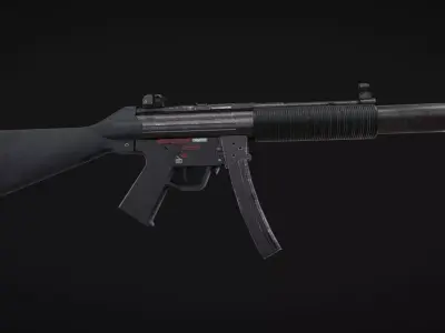 MP5 Weapon Low-poly 3D model