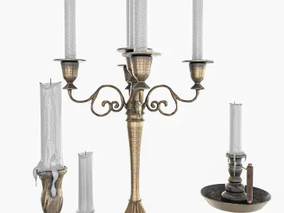 Candle Pack PBR Low-poly 3D model