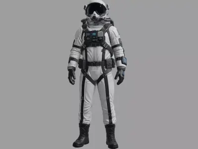 White Tactical Space Explorer Suit 3D model