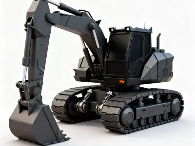 Night-Stalker Tactical Stealth Excavator 3D Model Low-poly 3D model