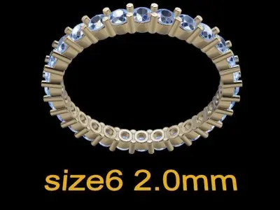 Diamond Infinity Wedding Band or Fashion Band Size 6 3D print model