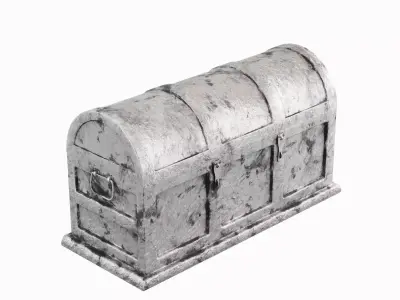 Metal Treasure Chest 01  Low-poly 3D model