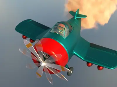 cartoon airplane 3D model