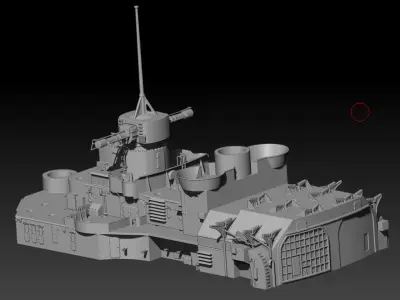 Tirpitz aft superstructure and hanger for 3d print 3D print model