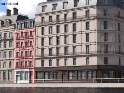 Paris Corner Traditional Building 3D model