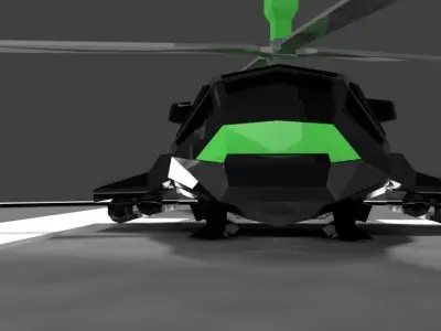 Low Poly Helicopter Low-poly 3D model order