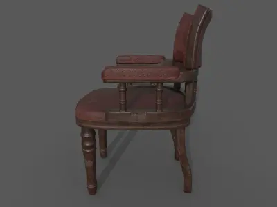 Chair Vintage Low-poly 3D model
