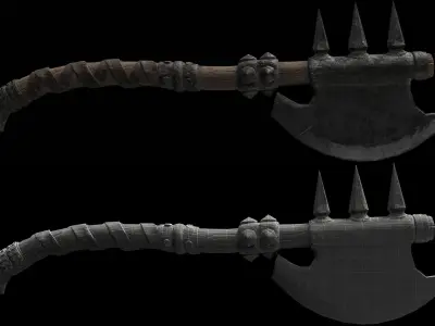 battle ax Low-poly 3D model