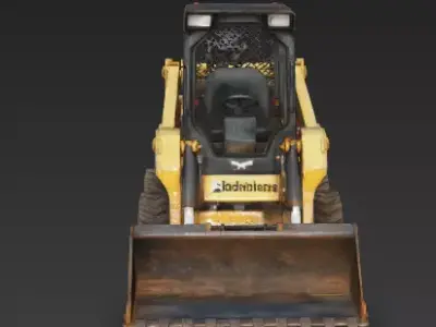 Weathered Industrial Skid Steer Loader 3D Model Low-poly 3D model