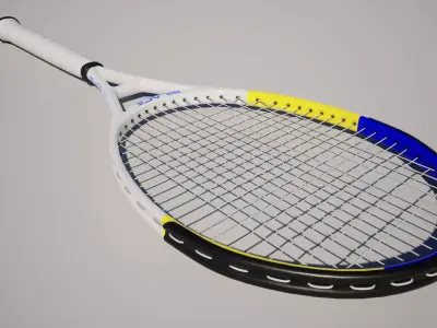 Tennis Racket Low-poly 3D model 3