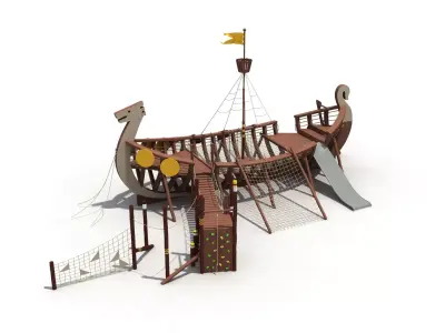 Kids outdoor commercial play structure 3D model 3D model 22