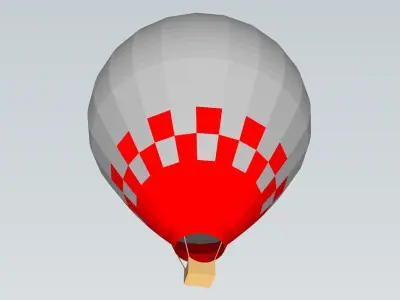 Hot Air Balloon Low-poly 3D model