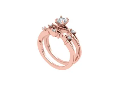 Engagement-ring 3D print model 7