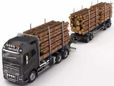 Volvo FH 2013 Timber 3D model