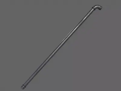 PBR Pipe Weapon V1b Low-poly 3D model