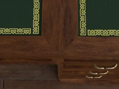 Antique Desk Low-poly 3D model