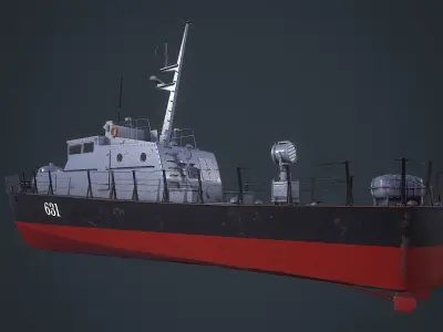 boat 1400 Vulture Low-poly 3D model