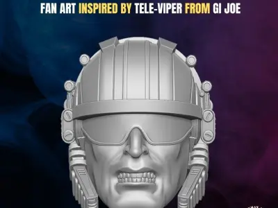 Tele Viper fan Art head sculpt for actionaction figures 3D print model