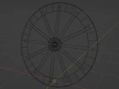 Wooden Wheel Free low-poly 3D model
