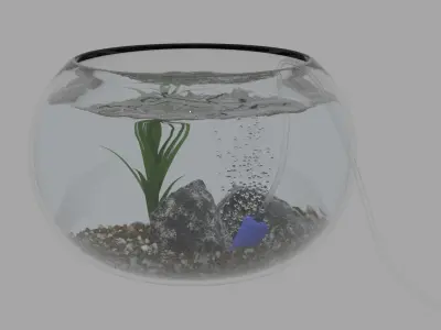 Fish Bowl Free low-poly 3D model