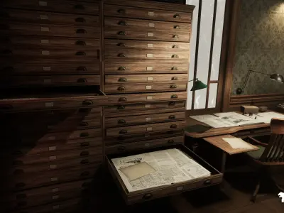 1900s Office Low-poly 3D model