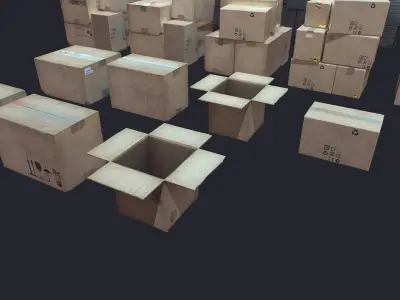 Carton Box Low-poly 3D model