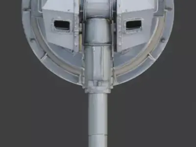 WWII Coastal Defense Battery  Model Low-poly 3D model
