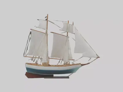 Sailing Boat model Low-poly 3D model