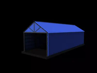 Industrial Metal Hangar 04 3D model