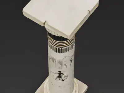 Realistic Weathered Ancient Egyptian Column 3D Model Low-poly 3D model