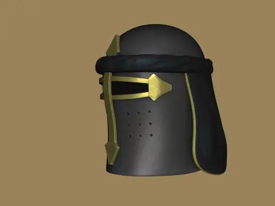 Arab Sugarloaf Helmet - Medieval Character Design Low-poly 3D model