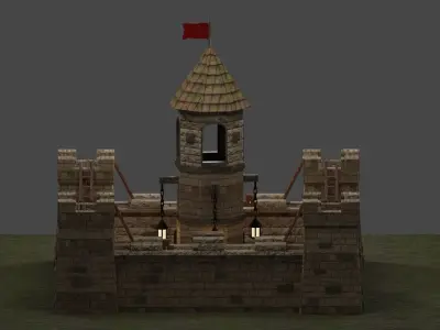 Medieval Castle Low-poly 3D model order