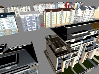 Buildings City building industrial park commercial housing 3D model V11