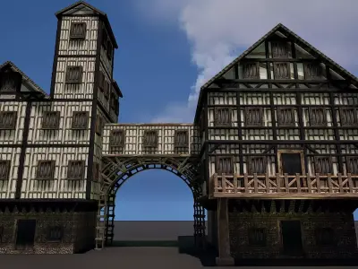 Fantasy Medieval Village Houses Highly Detailed 3D model