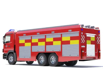 Mercedes Actros Fire Truck 3D model