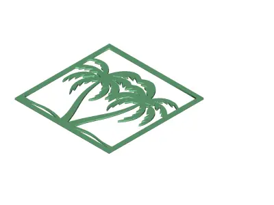 Palm Trees Wall Art Mold for Casting 3D model