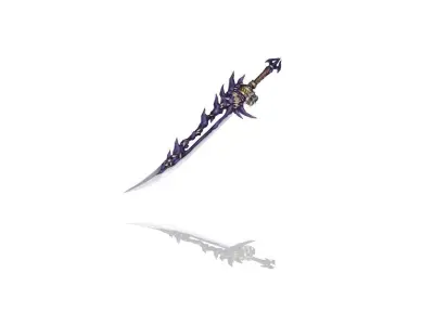 Flesh Katana Low-poly 3D model