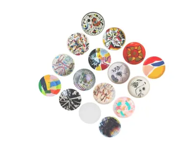 Abstract Art Plates Set 3D model