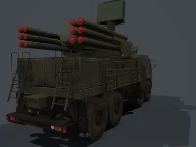 Pantsir S1 and S2 pack Low-poly 3D model