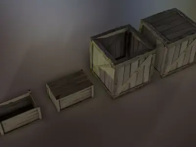 Wooden Crates Low-poly 3D model purchase
