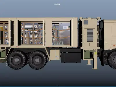 Heavy Industrial Decontamination Service Truck 3D Model PBR 3D model