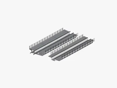 Overground Train Tracks 3D model